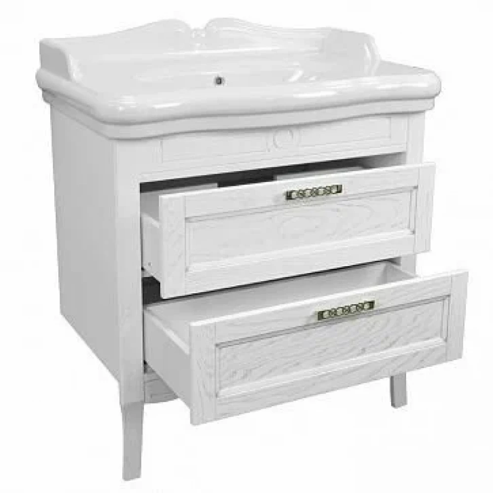 Комплект Тумба Azario CAROLINA 90/2 900х870х500 с раковиной Victorian 90 (Kale), патина, БЕЛАЯ (CS00088516)